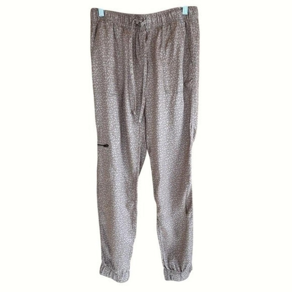 Nicole Miller Men's Taupe Printed Drawstring Joggers